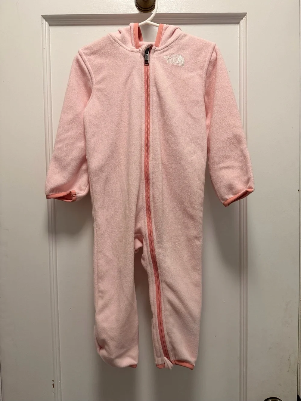 The North Face Pink Hooded Fleece One-Piece Footie